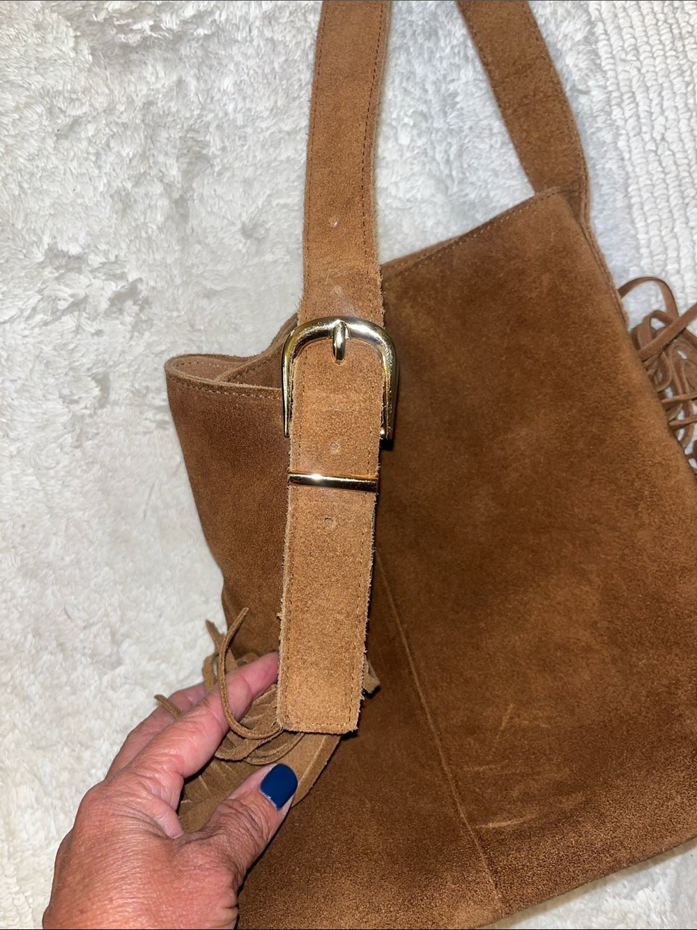 Haute Hippie Brown Suede Fringe Shoulder Bag - Picture 4 of 6